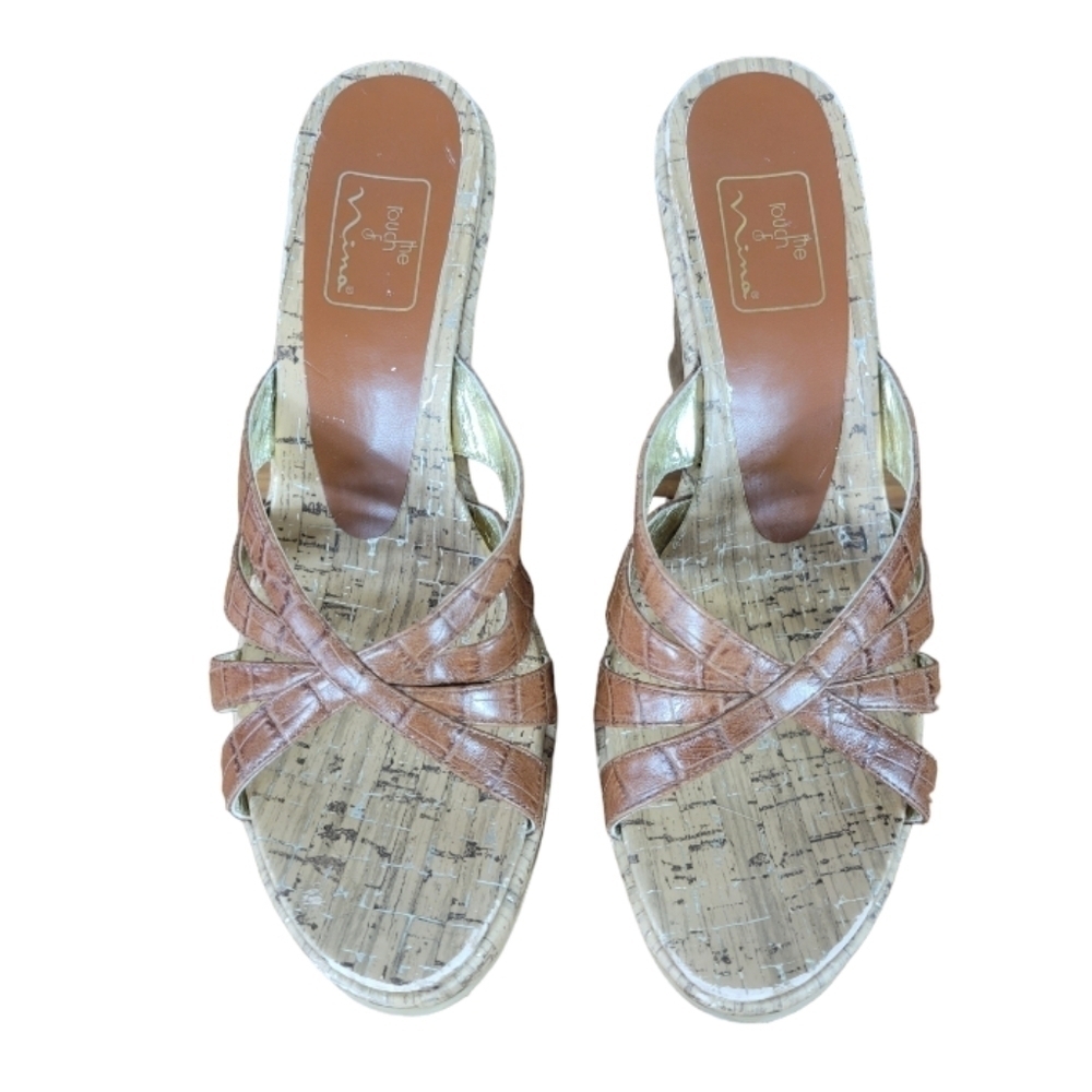 Nina Cork‎ Wedge Sandals Size 6.5 - Picture 2 of 6